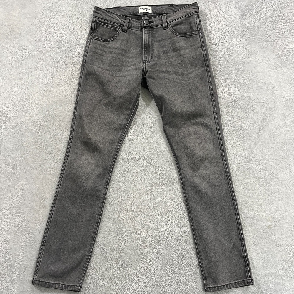 Wrangler Larston Slim Tapered Jeans Mens 31x34 (Fits 31x32) Gray Denim Cotton